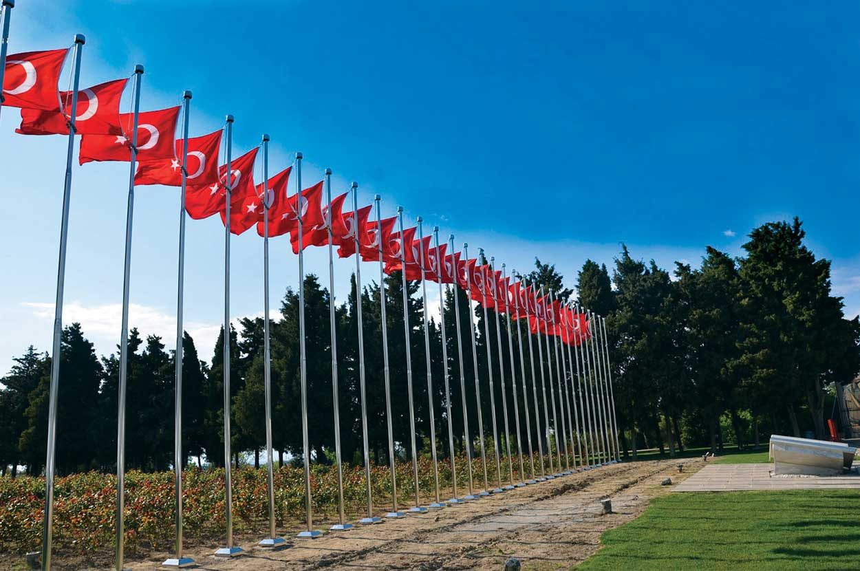 krom paslanmaz bayrak direği